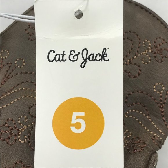 Cat And Jack Size 5 Chloe Cowgirl Boots Brown New With Tags - Picture 13 of 14